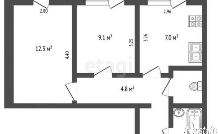 2-комн квартира ул Южакова, 26,  д. 26