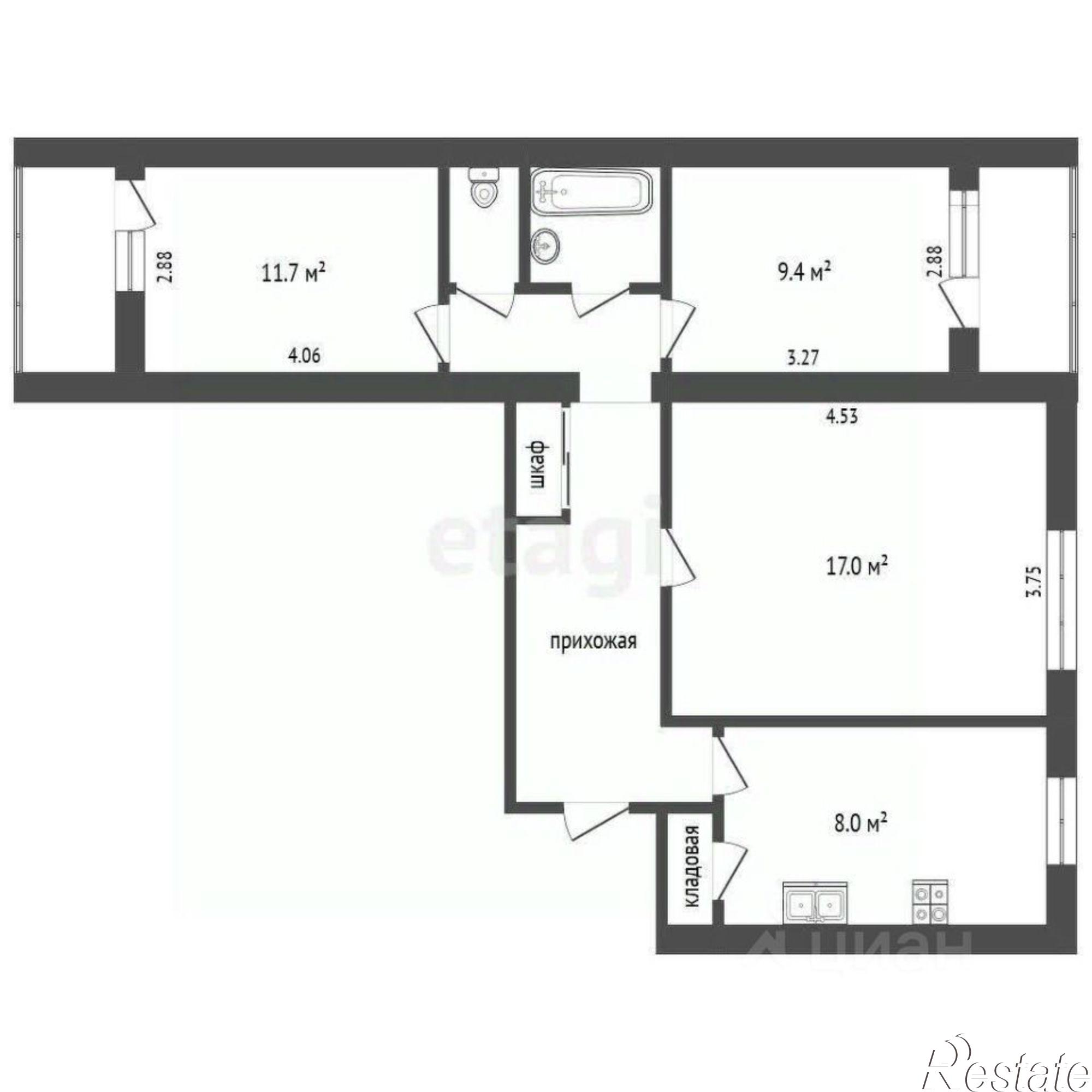 Купить квартиру за 7 800 000 рублей на Октябрьская улица, 27