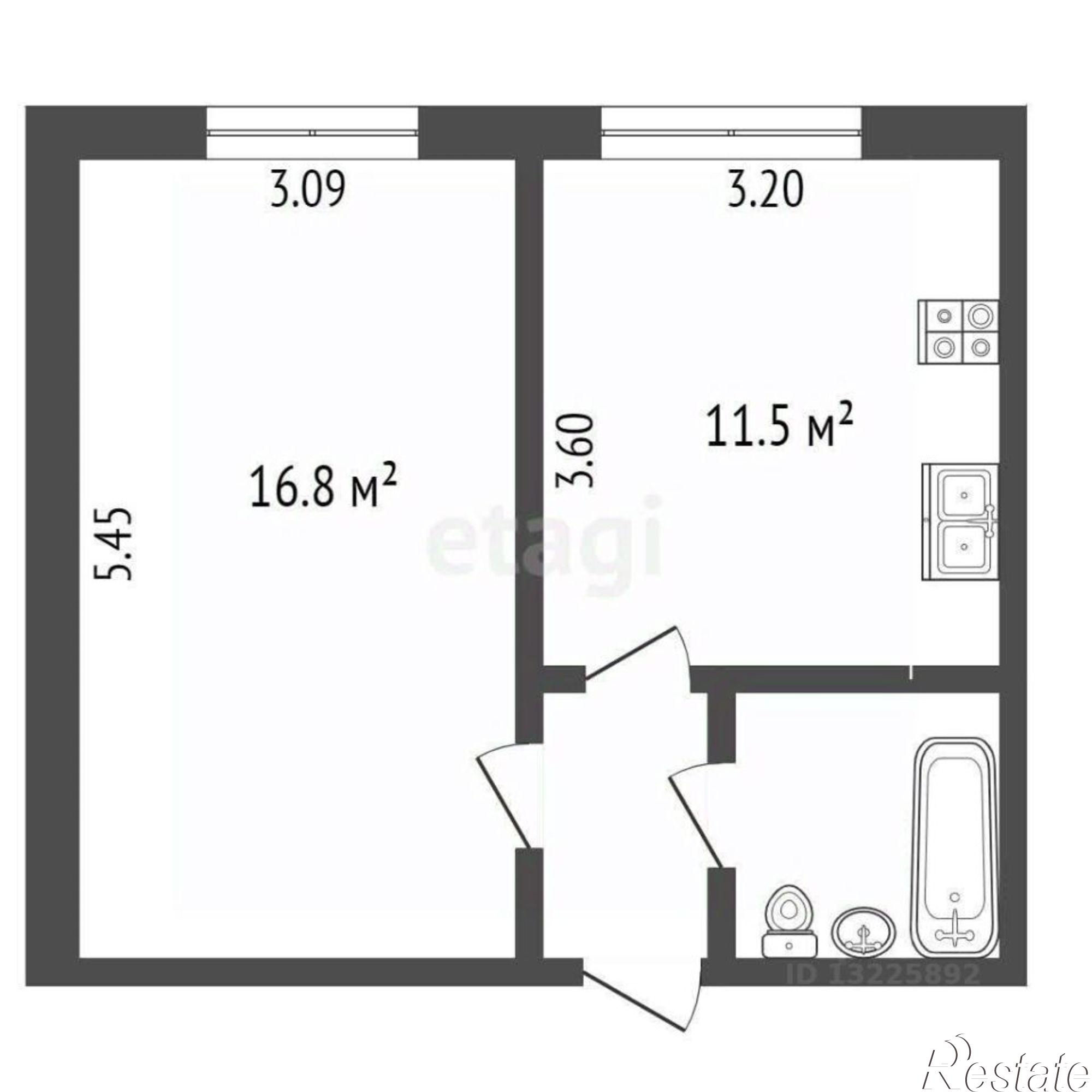 Купить квартиру за 2 180 000 рублей на Рабочая улица, 13