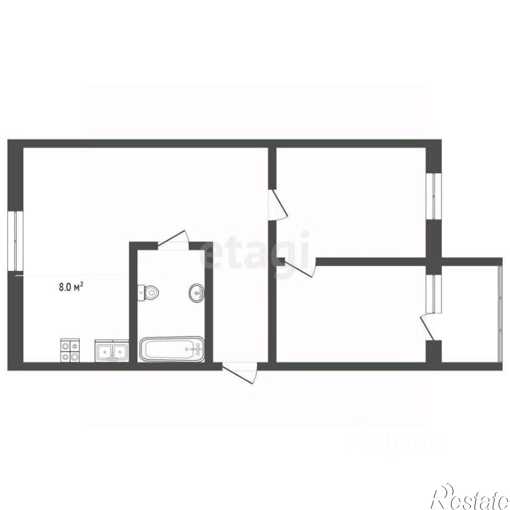 Купить квартиру за 3 450 000 рублей на улица Челюскинцев, 61А