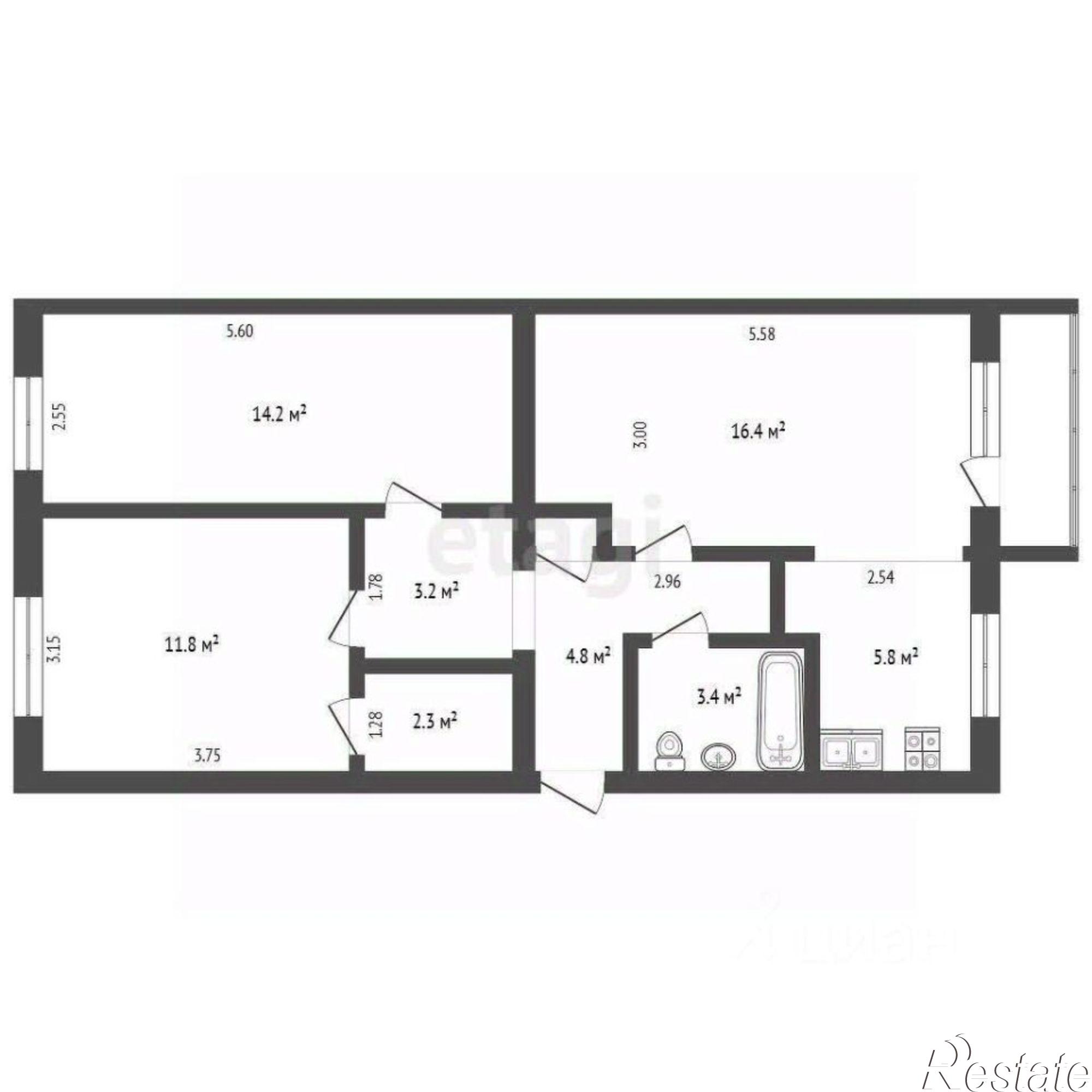 Купить квартиру за 5 500 000 рублей на ул Космонавта Беляева, 10