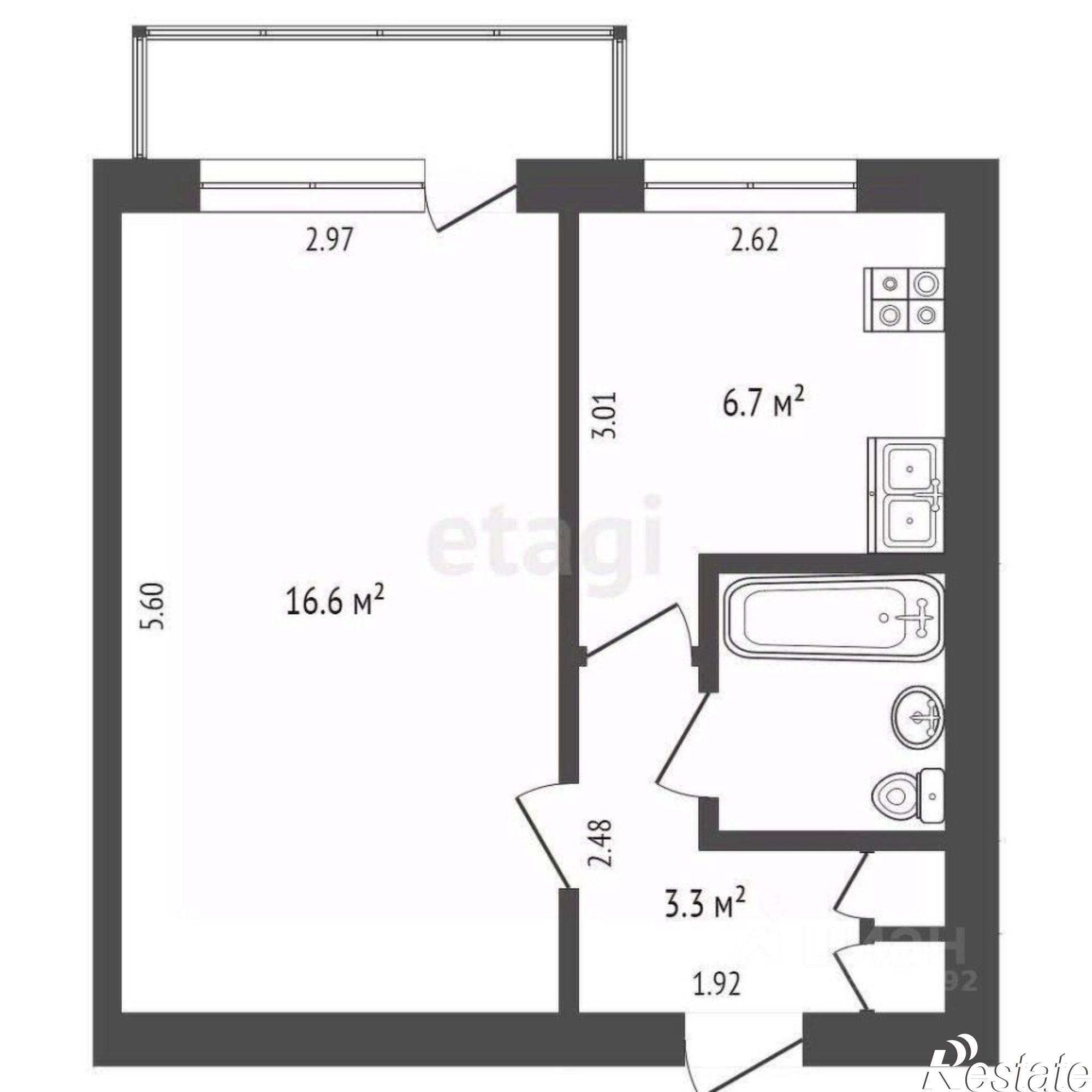 Купить квартиру за 2 660 000 рублей на Благовещенская улица, 102