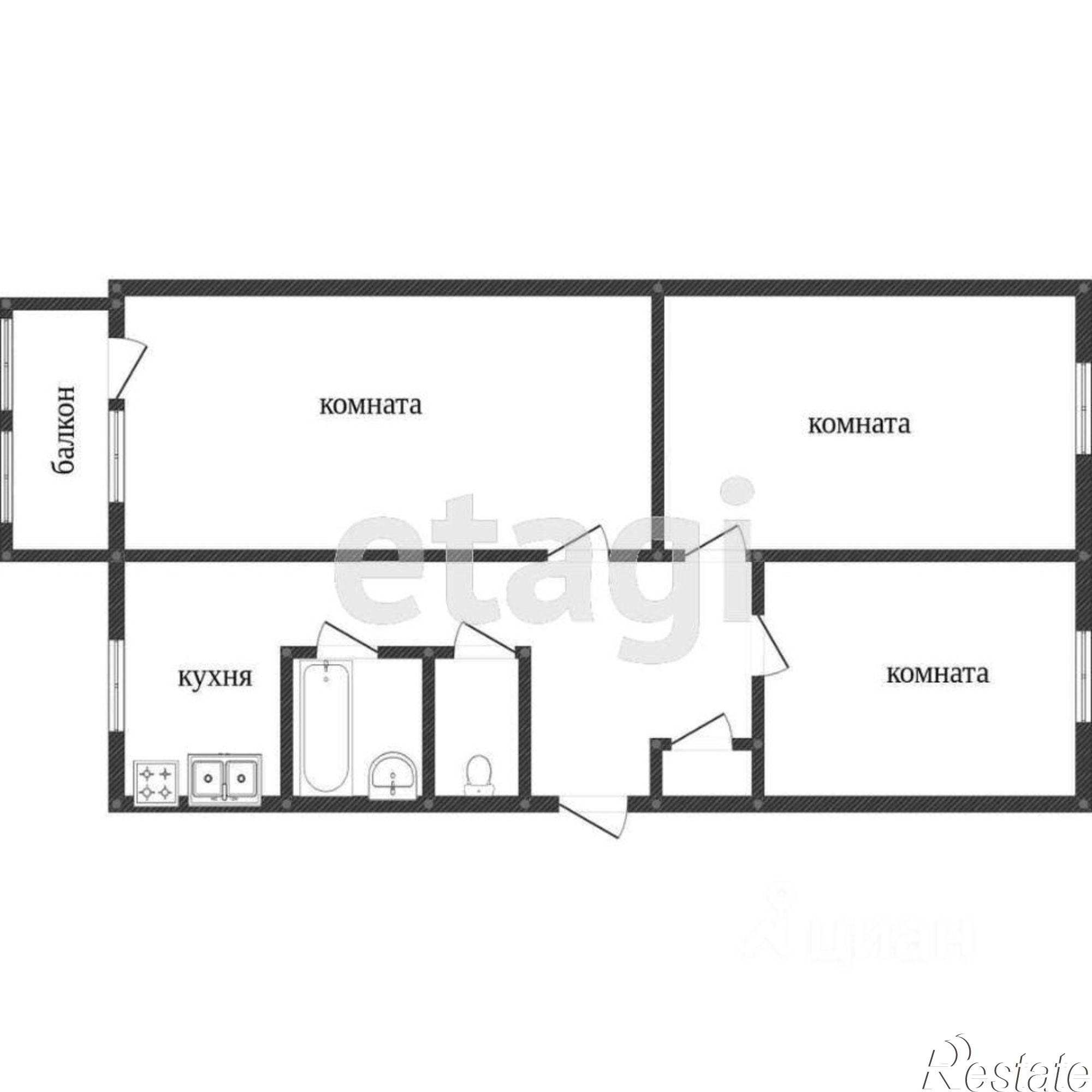 Купить квартиру за 4 100 000 рублей на ул Псковская, 11 2