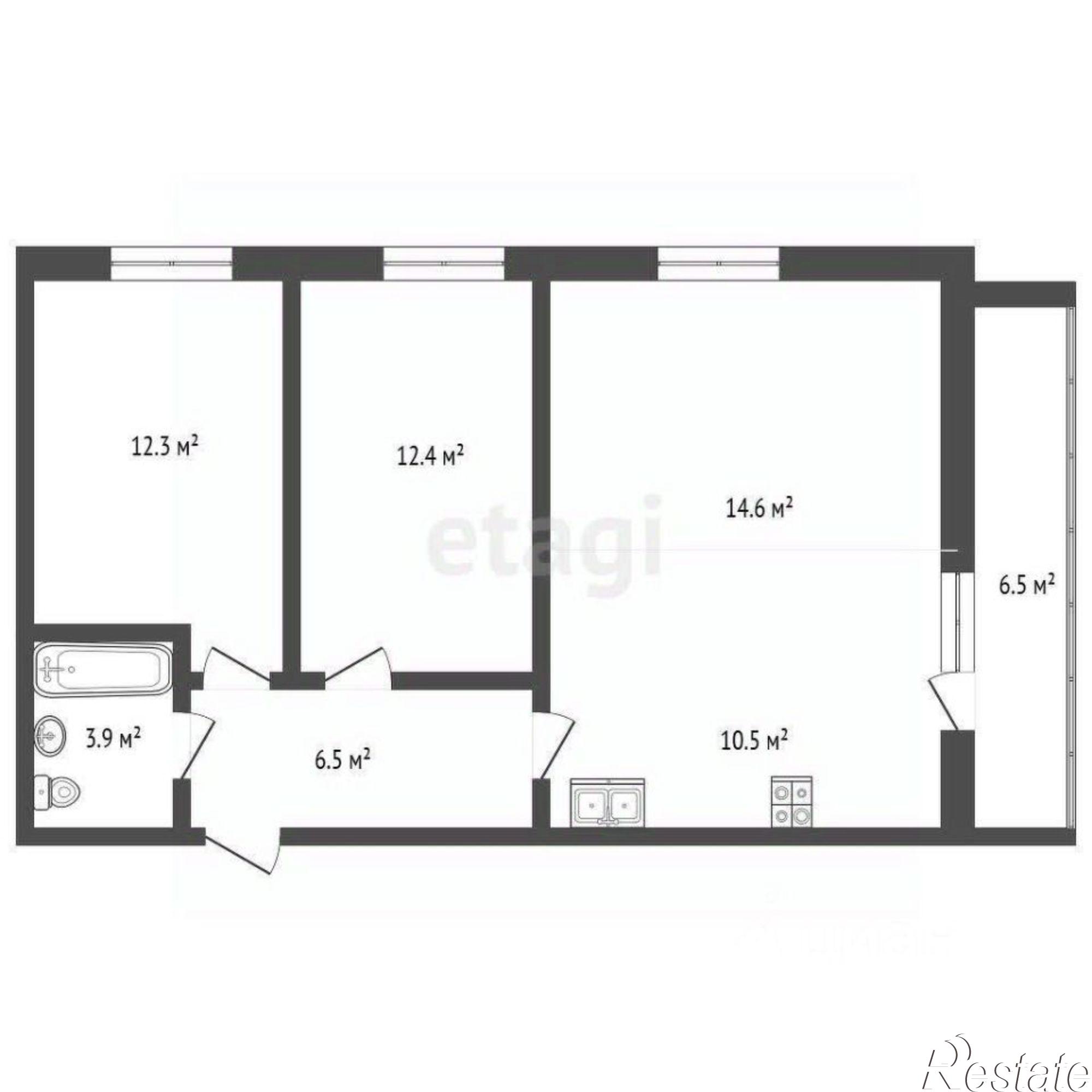 Купить квартиру за 5 280 000 рублей на улица Чернышевского, 110А к1