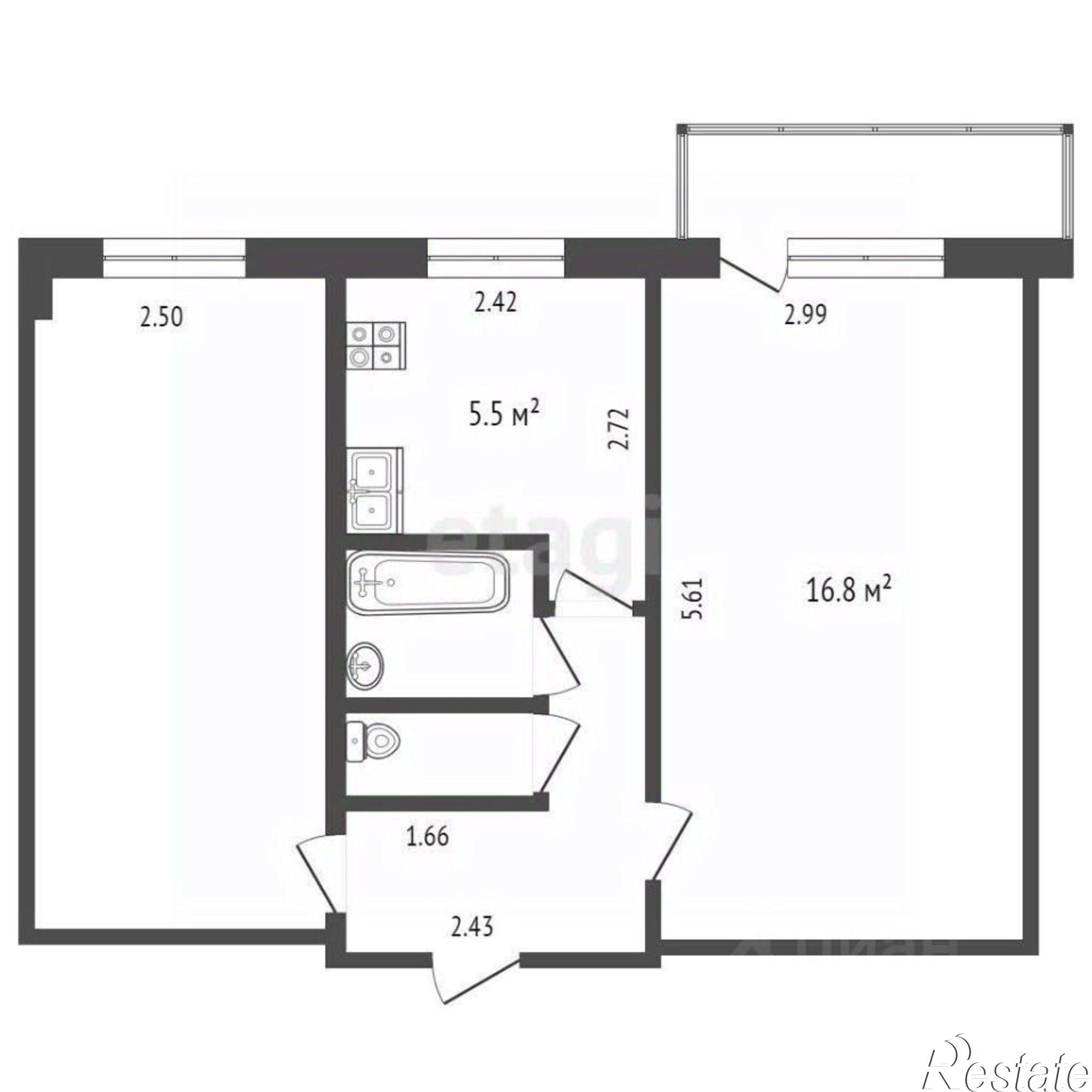 Купить квартиру за 3 350 000 рублей на улица Яшина, 15