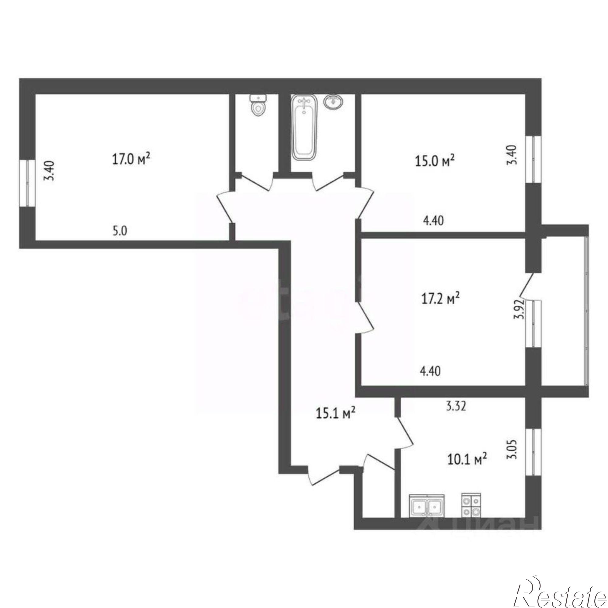 Купить квартиру за 6 990 000 рублей на ул Казакова, 11