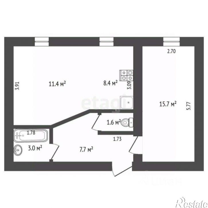 2-комн квартира ул Архангельская, 23,  д. 23