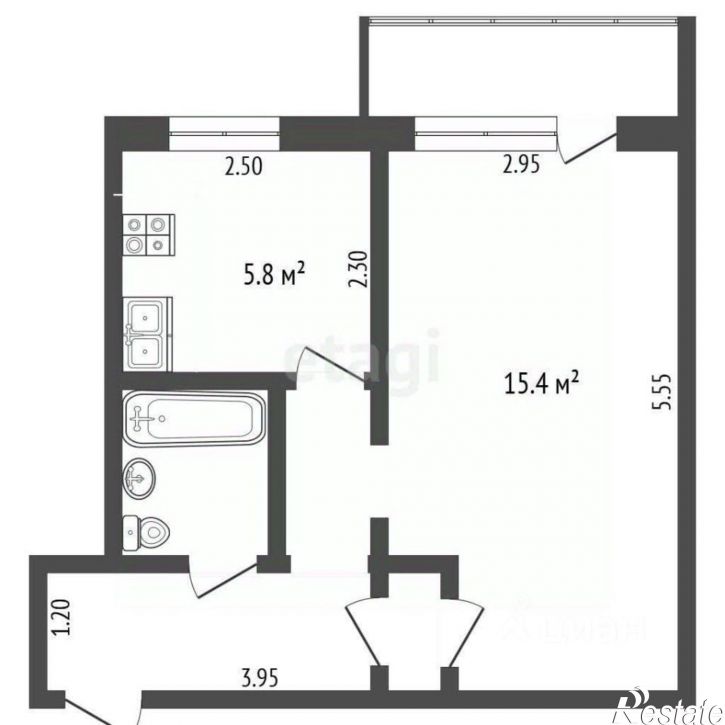 1-комн квартира улица Некрасова, 32,  д. 32