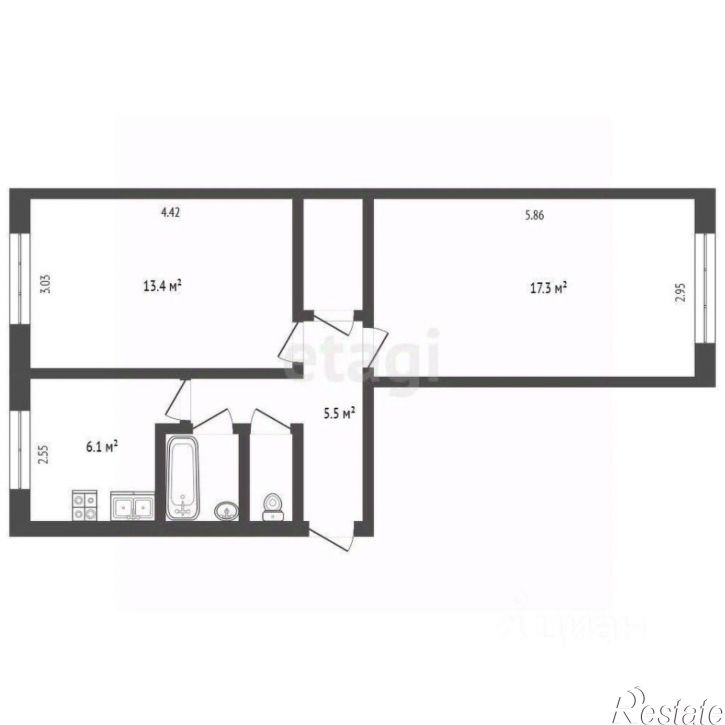 2-комн квартира Медуницинская улица, 19,  д. 19