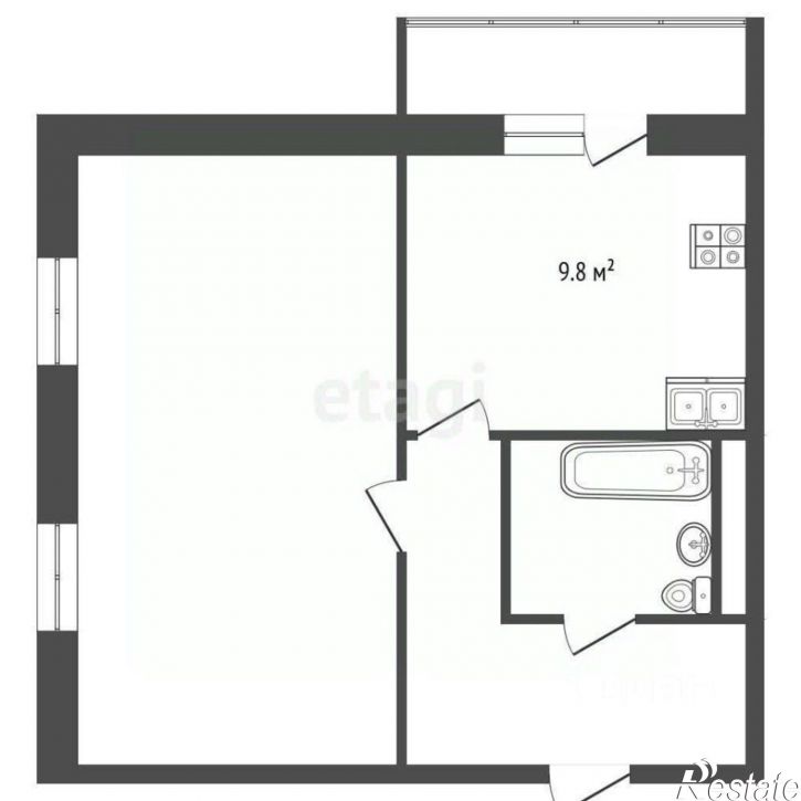 1-комн квартира ул Лётчика Каберова, 11,  д. 11