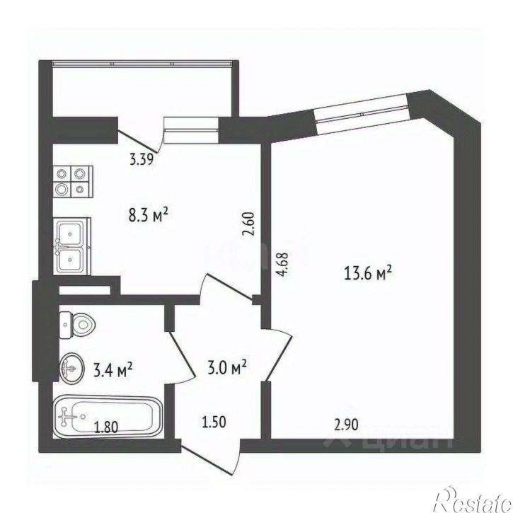 1-комн квартира ул Гагарина, 82а,  д. 82а