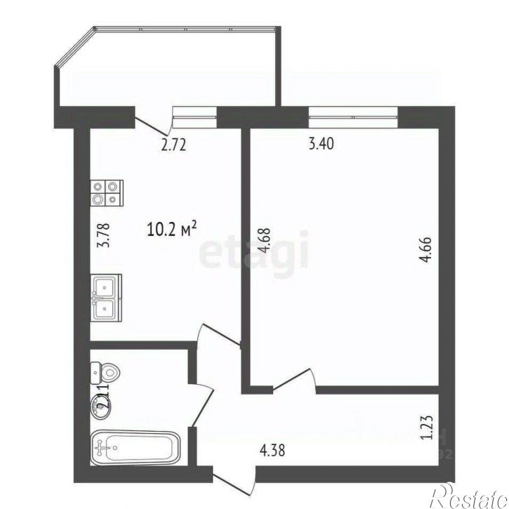 1-комн квартира улица Ломоносова, 3 к2,  д. 3 к2