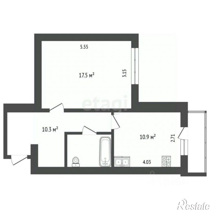 1-комн квартира Ленинградская улица, 144,  д. 144