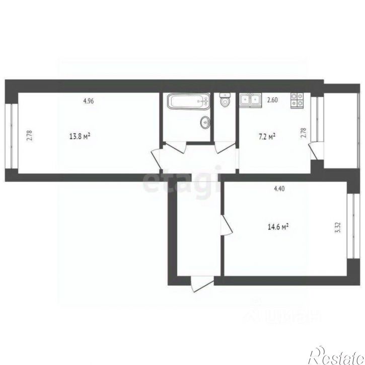 2-комн квартира ул Парковая, 6а,  д. 6а