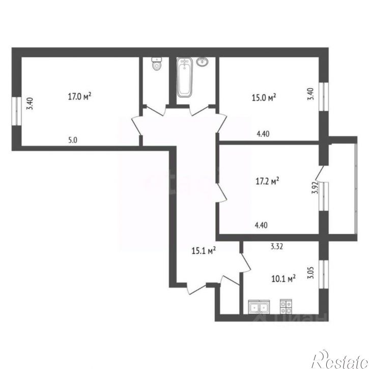 3-комн квартира ул Казакова, 11,  д. 11