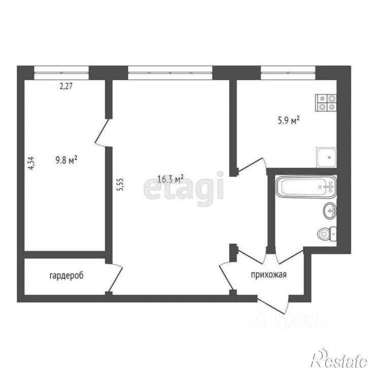 2-комн квартира улица Воровского, 39,  д. 39