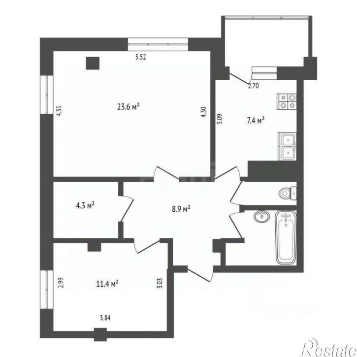 2-комн квартира ул Сергея Преминина, 10б,  д. 10б