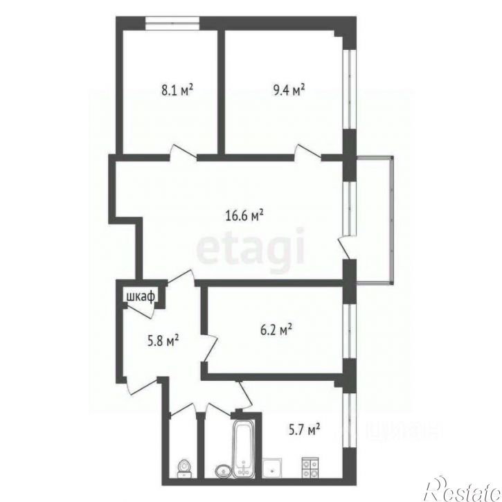 4-комн квартира Ярославская улица, 14,  д. 14