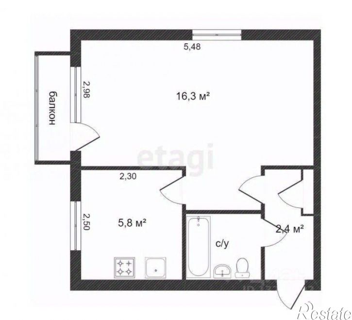 1-комн квартира ул Космонавта Беляева, 24,  д. 24