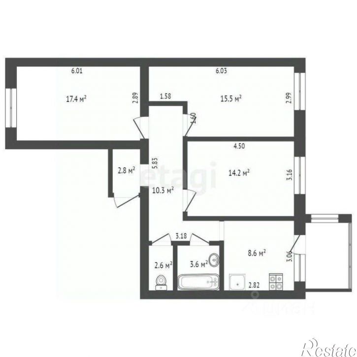 3-комн квартира ул Ярославская, 31б,  д. 31б