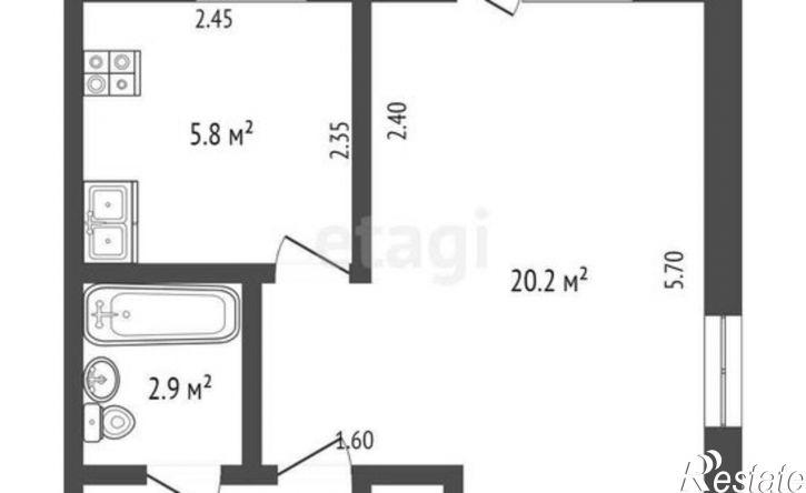 1-комн квартира Московская улица, 33,  д. 33