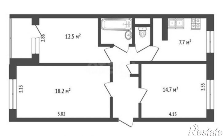 3-комн квартира Ярославская улица, 29А,  д. 29А