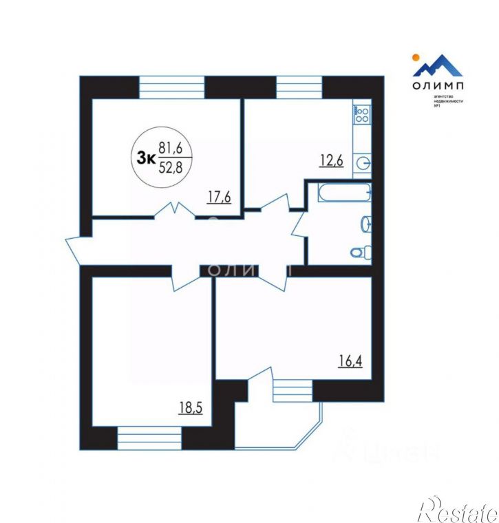 3-комн квартира улица Яшина, 3А,  д. 3А