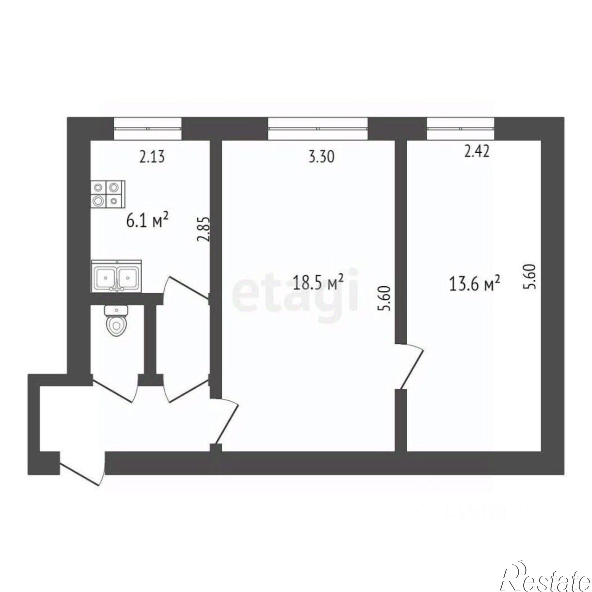 Купить квартиру за 2 270 000 рублей на улица Болонина, 22