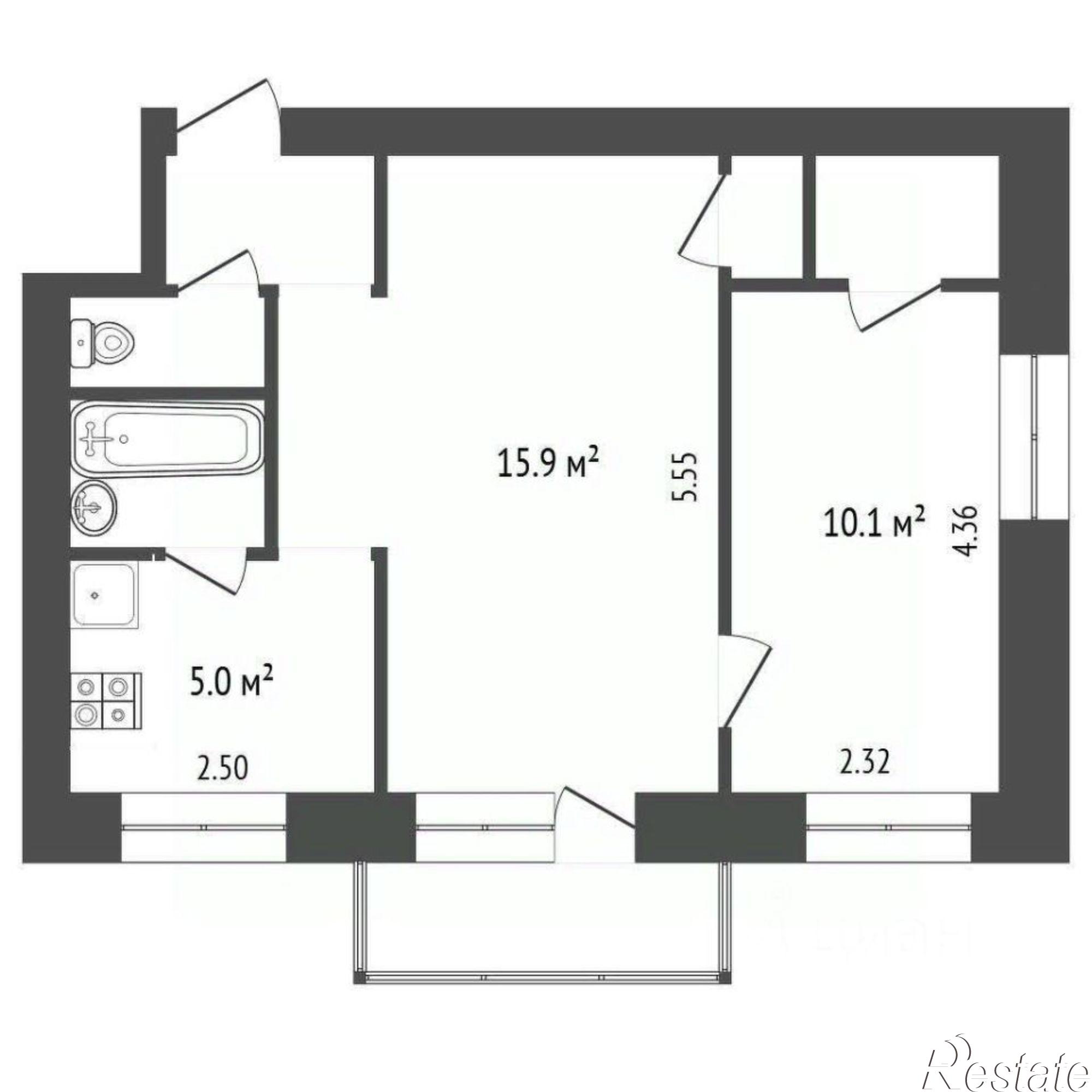 Купить квартиру за 2 390 000 рублей на улица Клубова, 60А