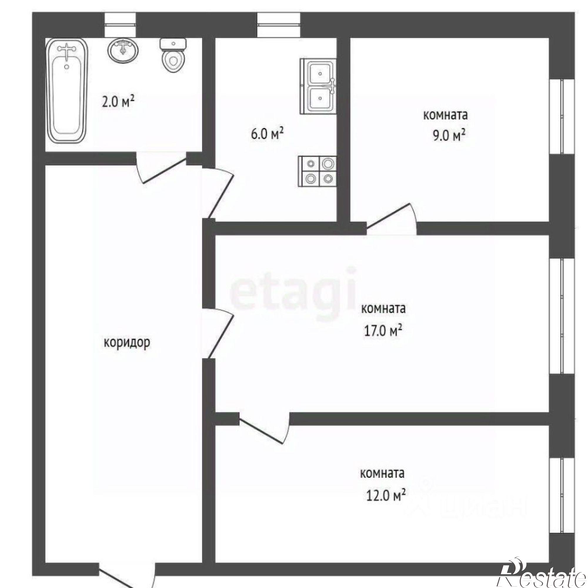 Купить квартиру за 2 500 000 рублей на Осаново улица, 10