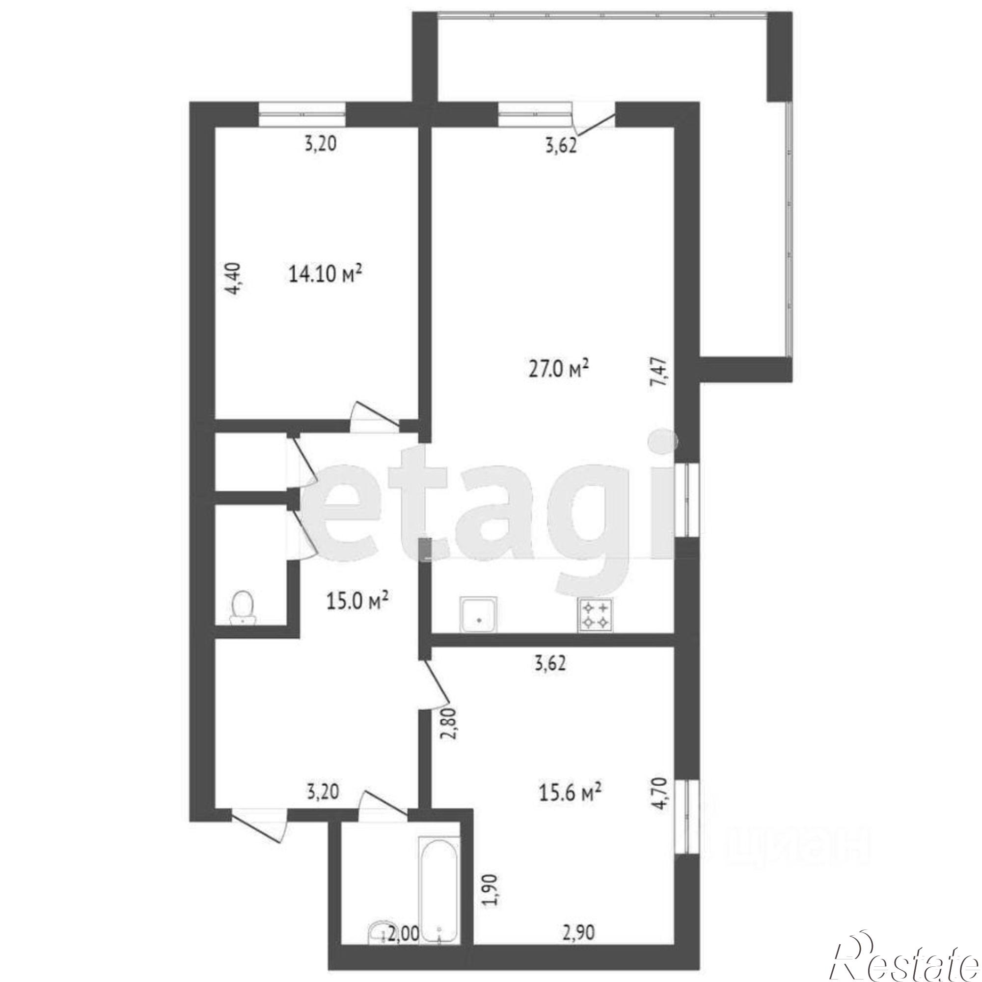 Купить квартиру за 5 600 000 рублей на Колхозная улица, 60А