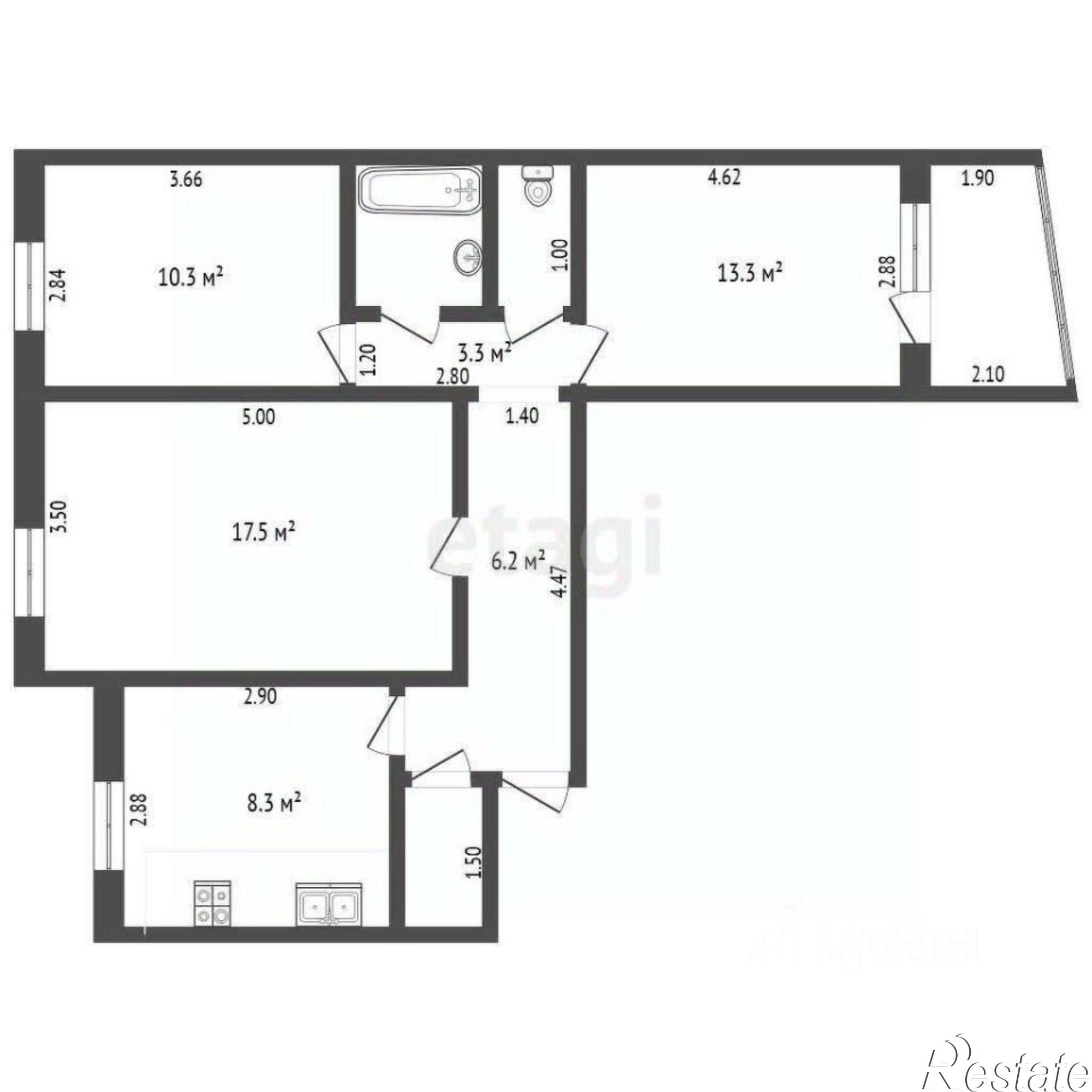 Купить квартиру за 5 400 000 рублей на Новгородская улица, 29