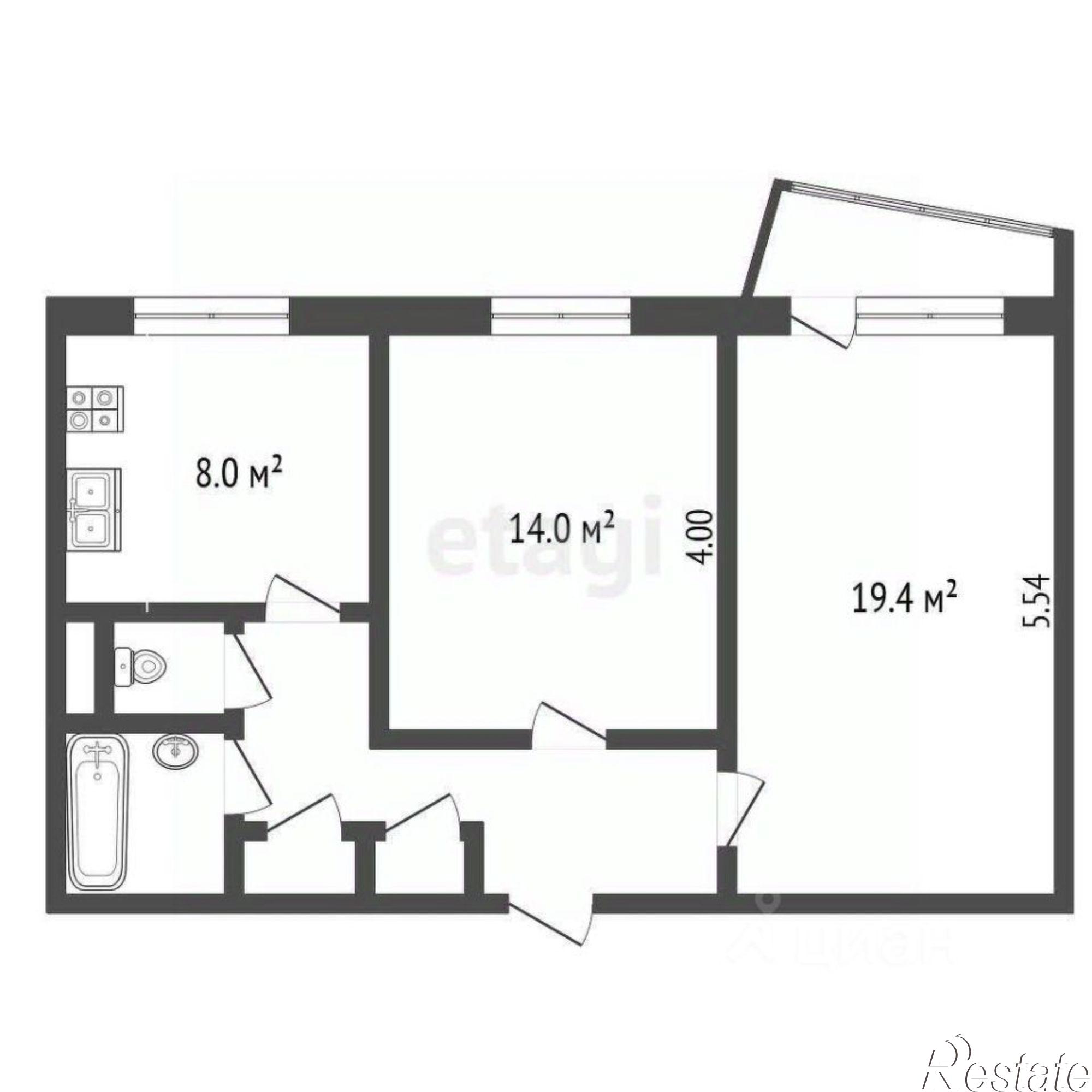 Купить квартиру за 4 090 000 рублей на улица Гагарина, 56