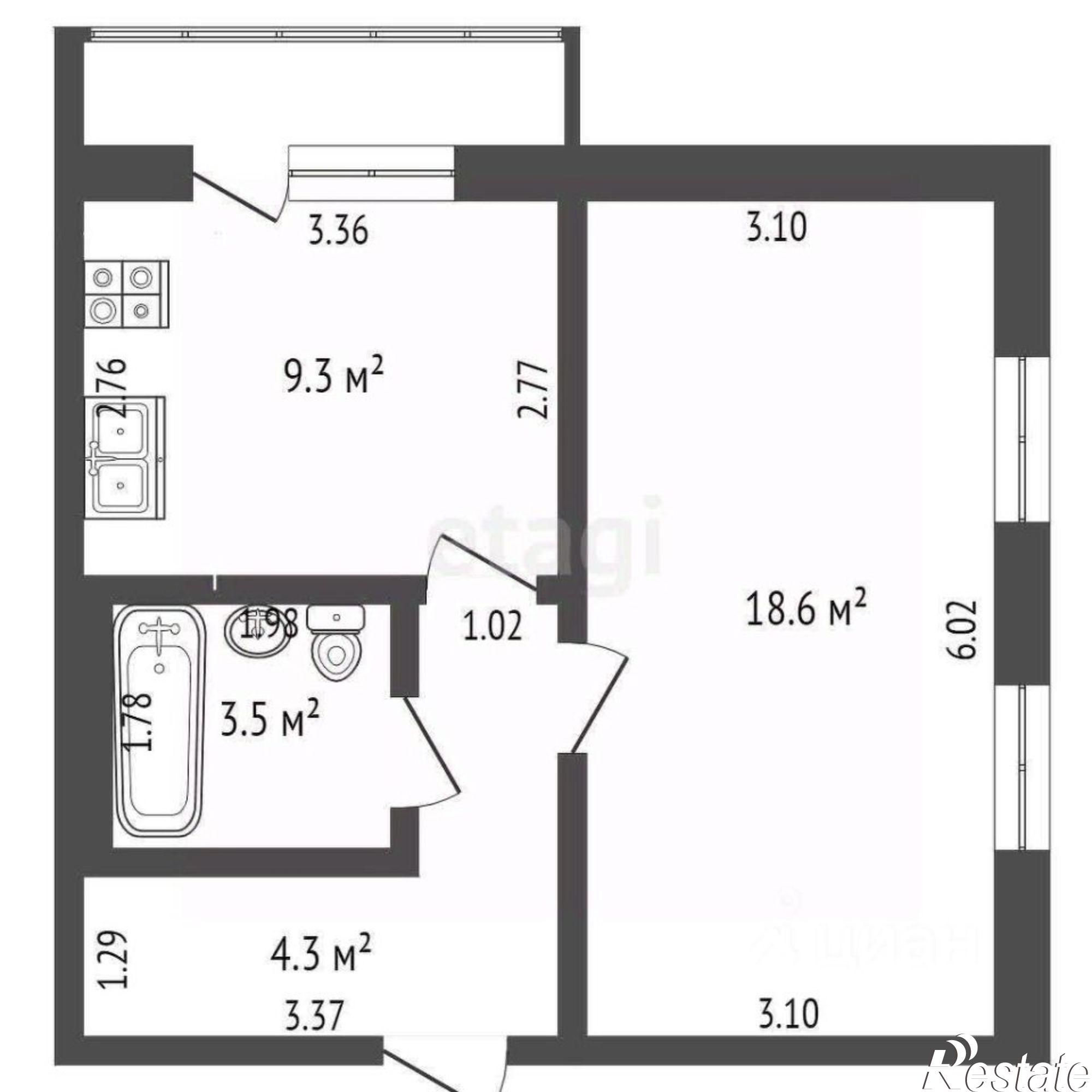 Купить квартиру за 3 400 000 рублей на улица Лётчика Каберова, 11