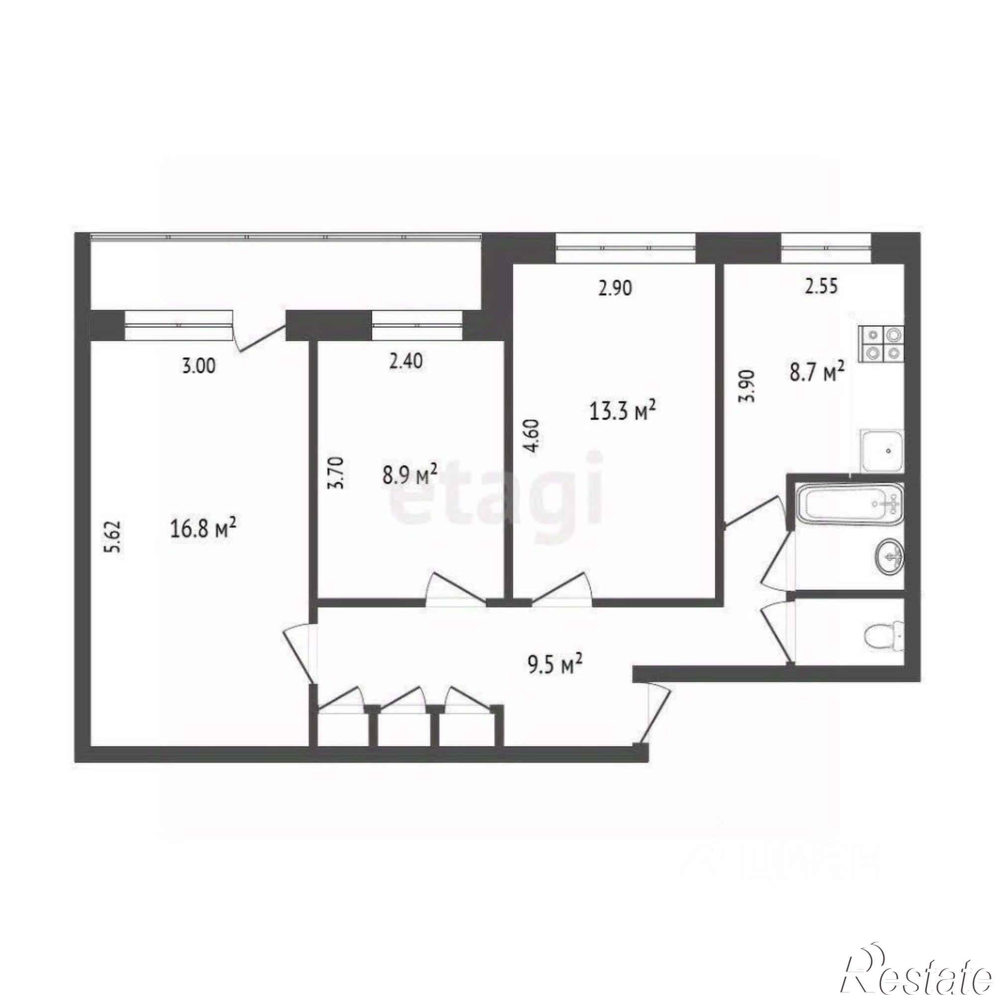 Купить квартиру за 4 100 000 рублей на Псковская улица, 9