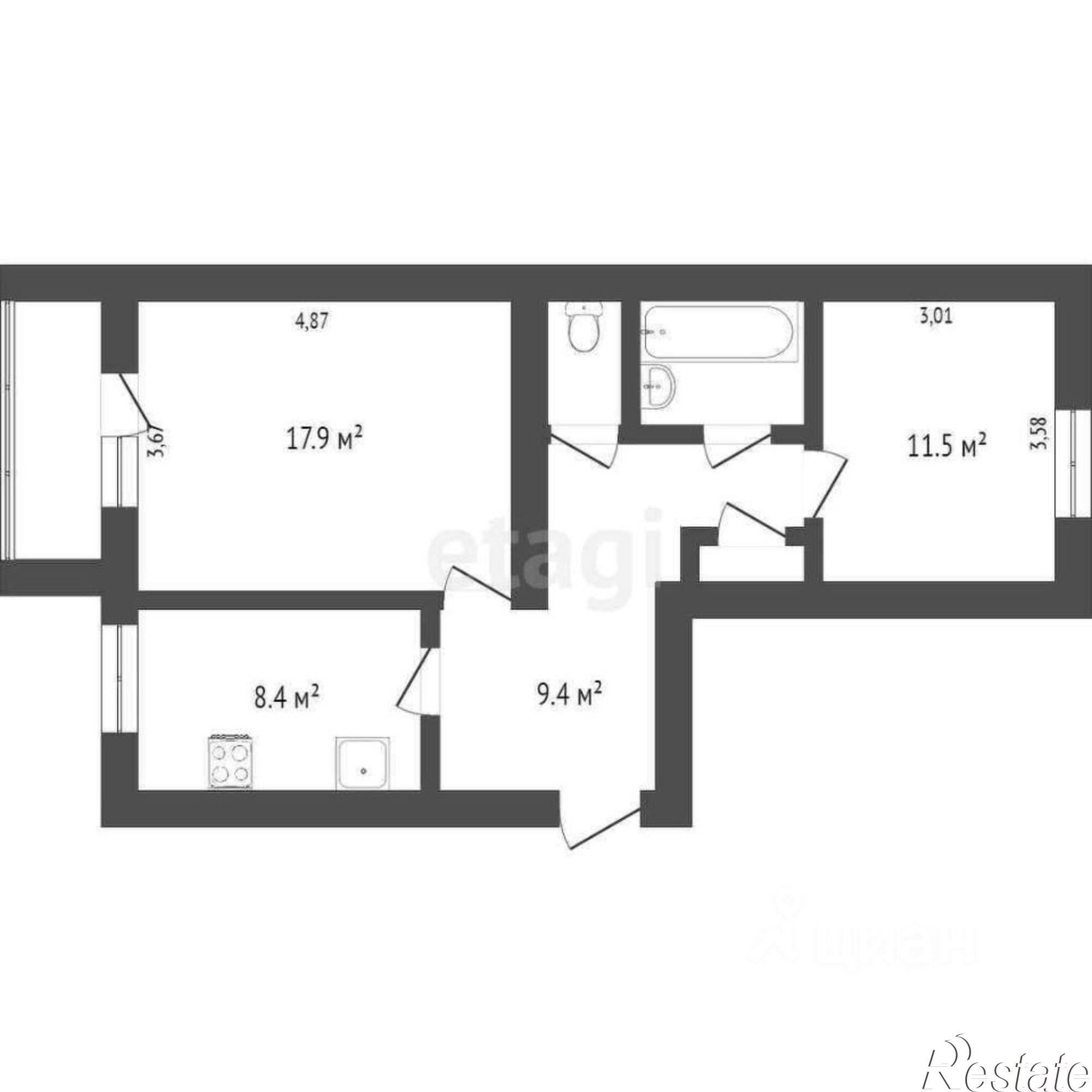 Купить квартиру за 4 880 000 рублей на улица Маршала Конева, 8А