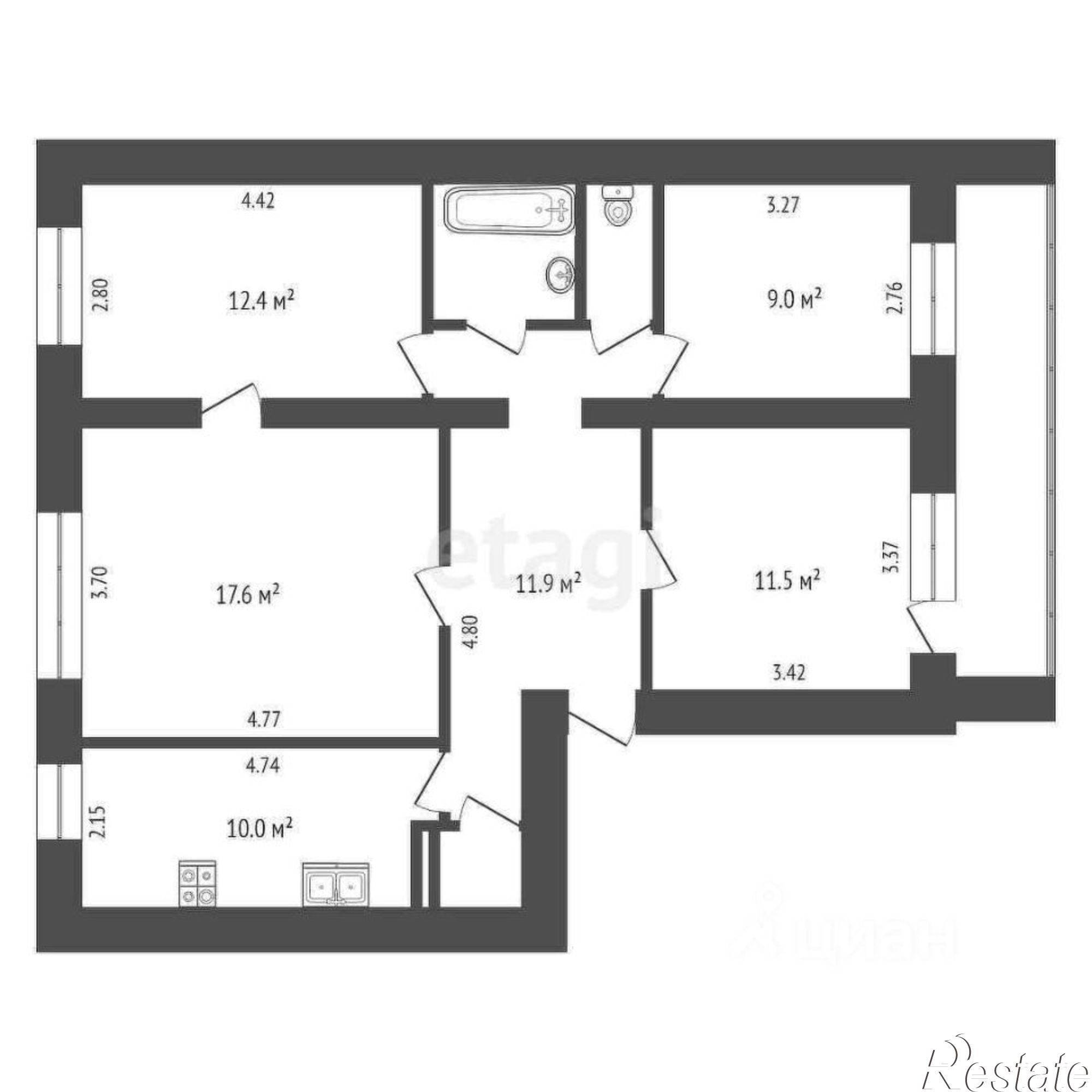Купить квартиру за 5 000 000 рублей на городской округ Вологда