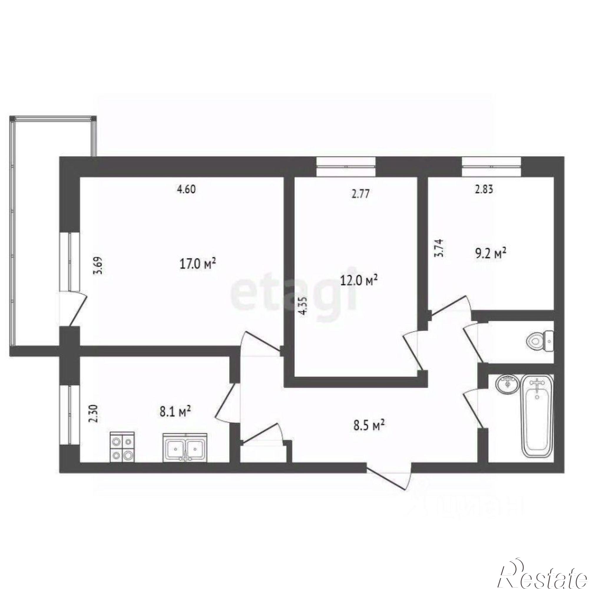 Купить квартиру за 5 500 000 рублей на улица Маршала Конева, 2