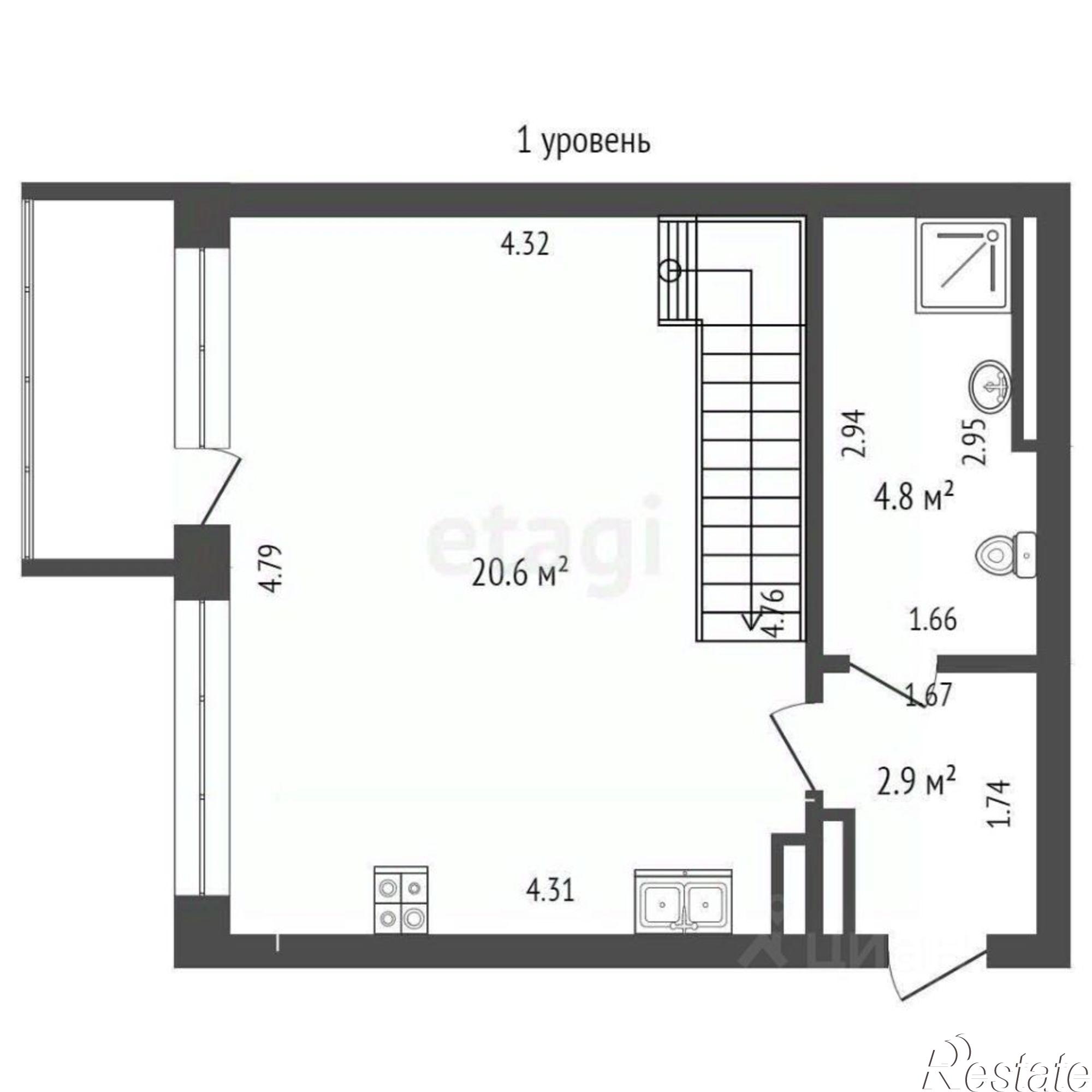 Купить квартиру за 5 600 000 рублей на Кирпичная улица, 26
