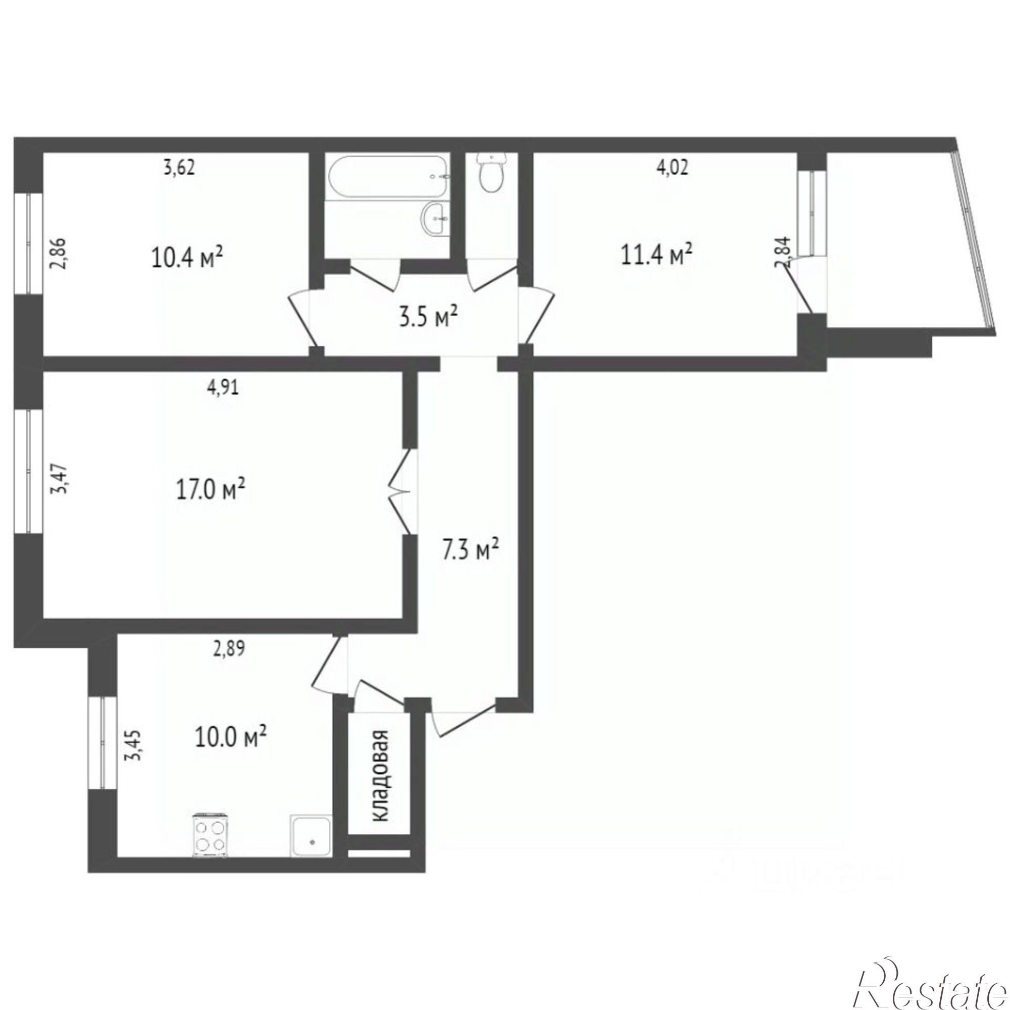 Купить квартиру за 6 050 000 рублей на Возрождения улица, 76А