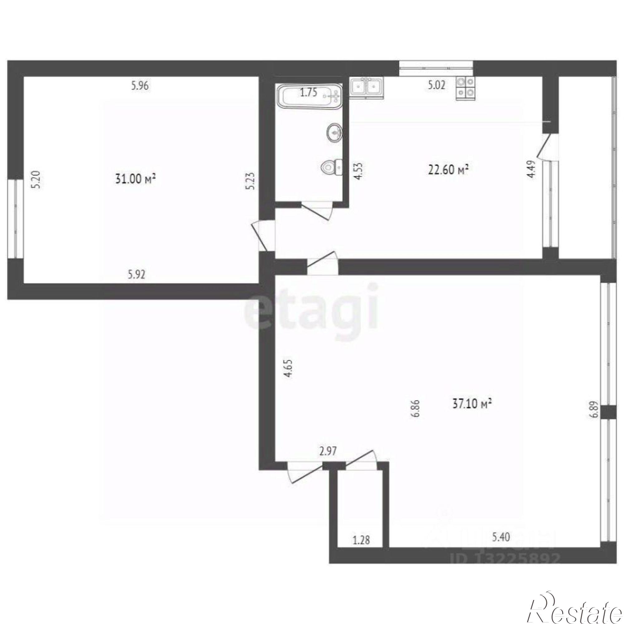 Купить квартиру за 6 962 000 рублей на Пригородная улица, 16Б