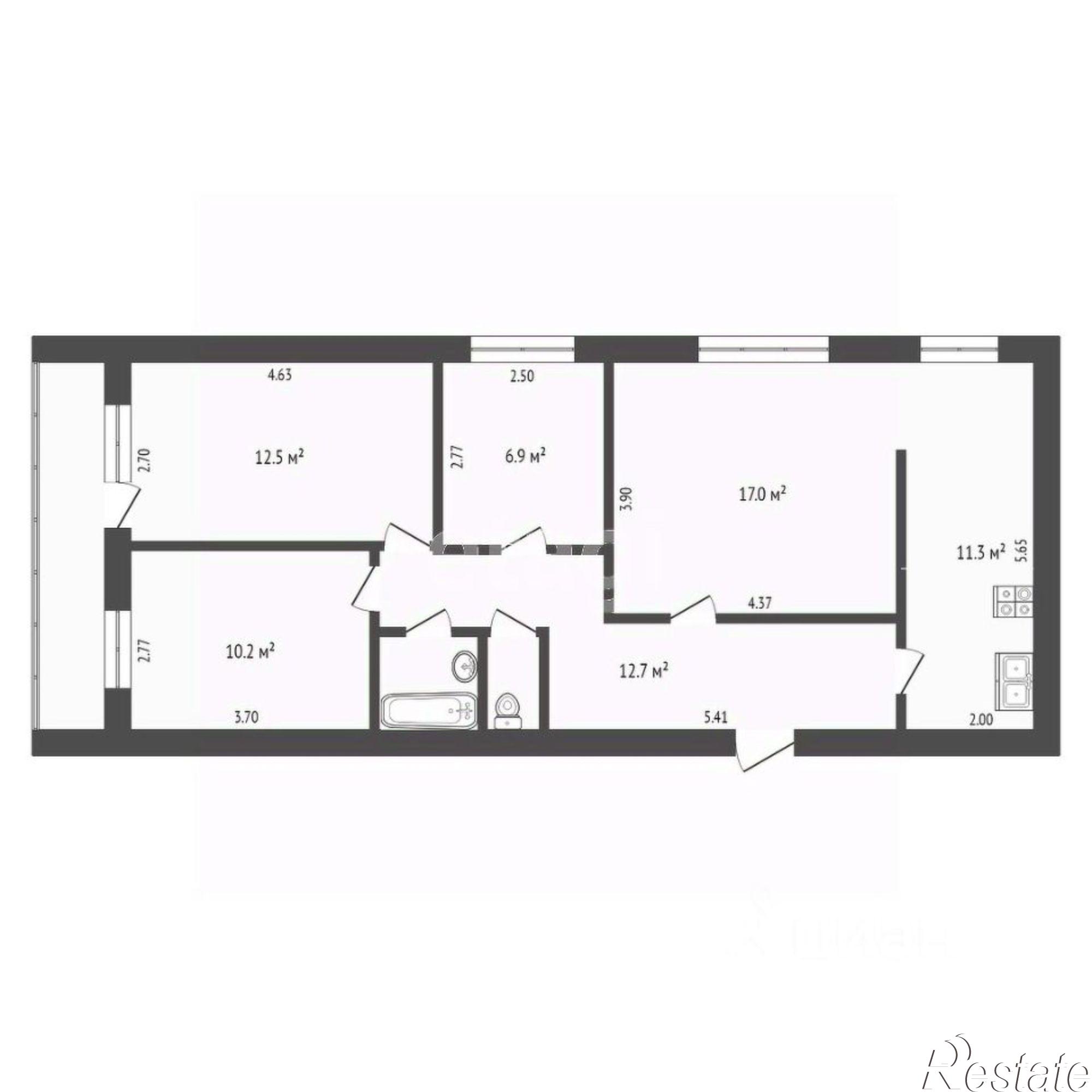 Купить квартиру за 7 500 000 рублей на Новгородская улица, 3