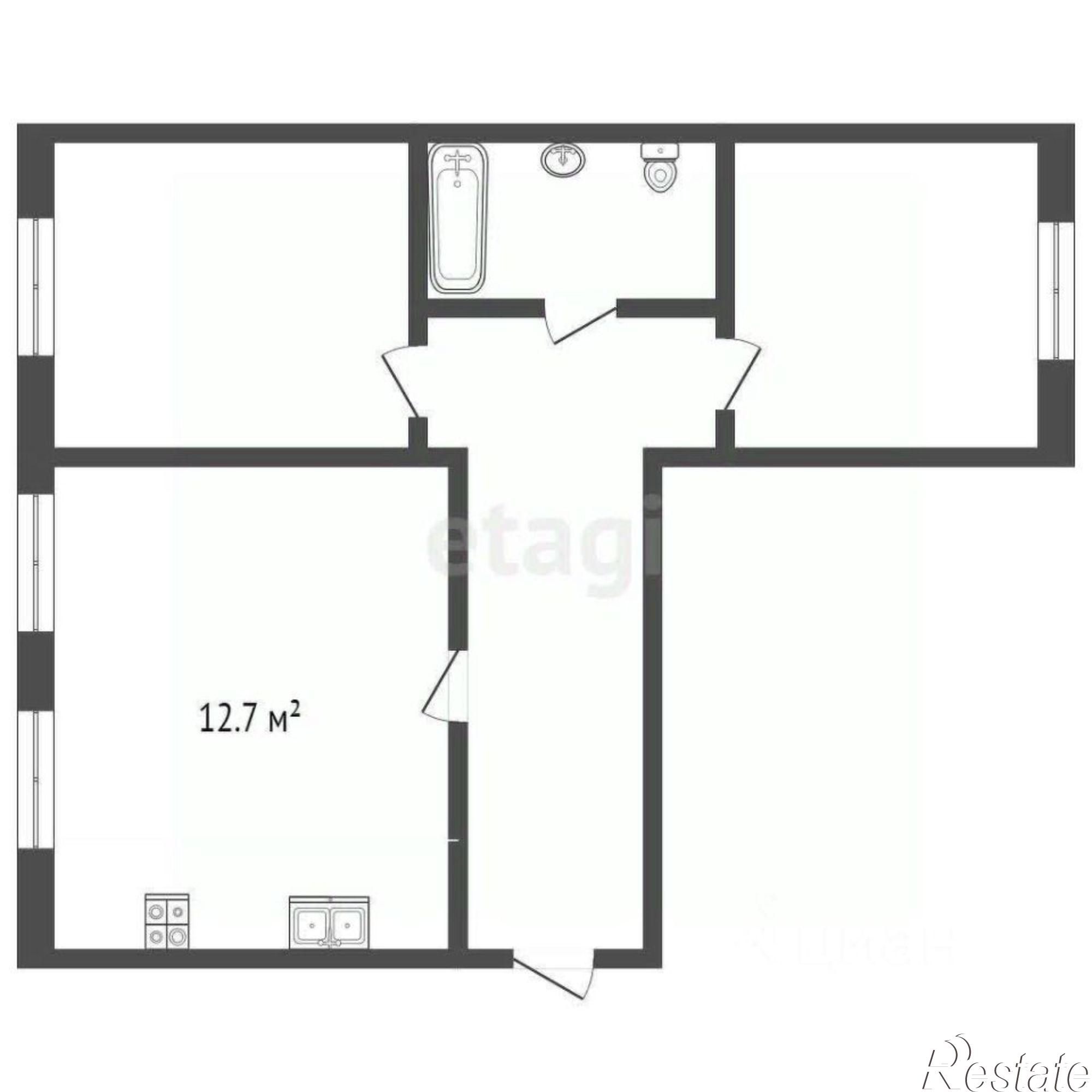 Купить квартиру за 4 990 000 рублей на Колхозная улица, 60А