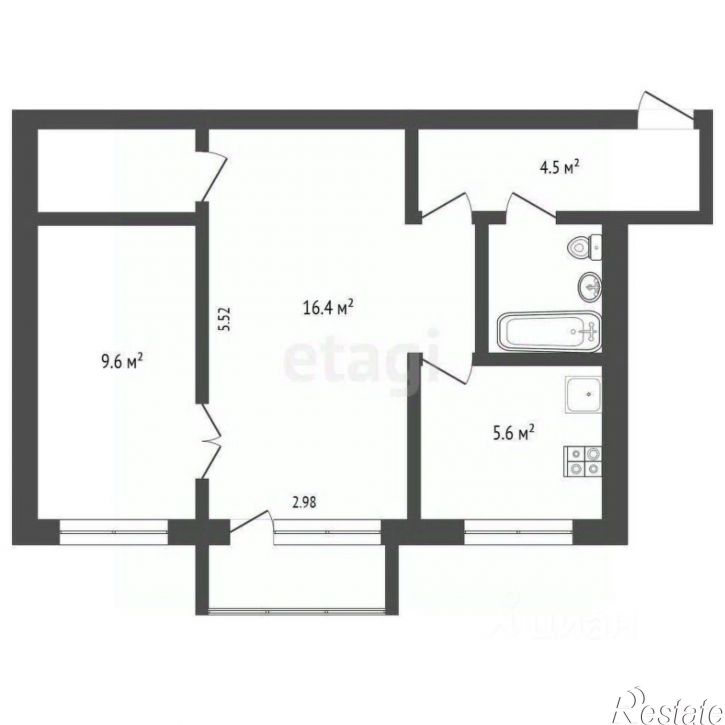 2-комн квартира улица Беляева, 24,  д. 24