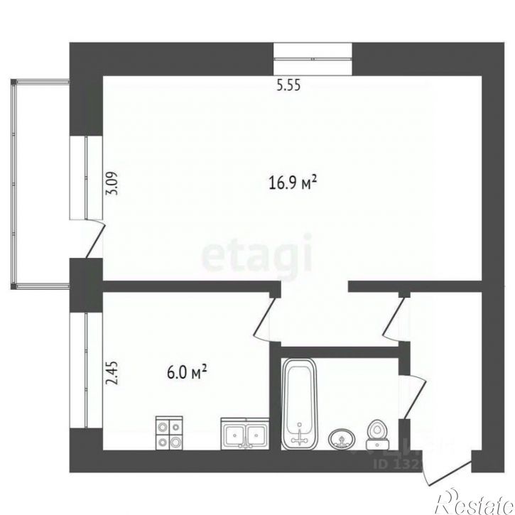 1-комн квартира улица Гоголя, 13,  д. 13