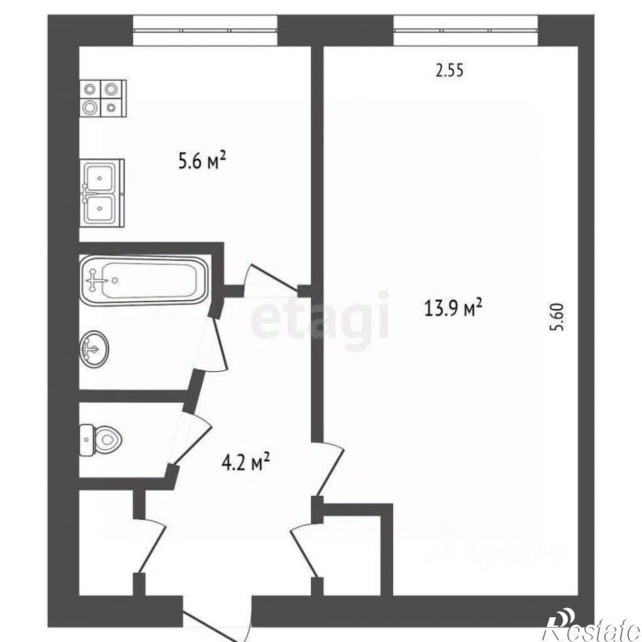 1-комн квартира улица Герцена, 20,  д. 20