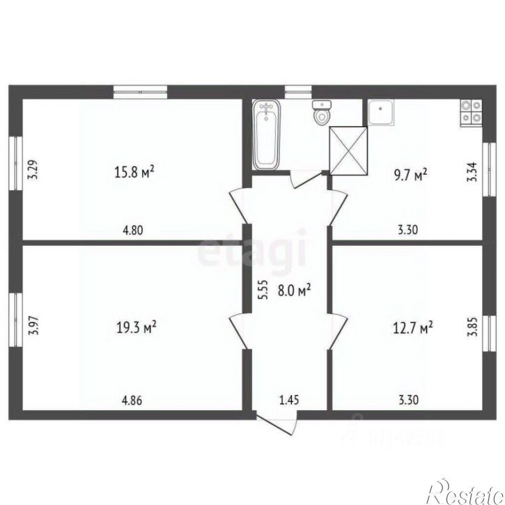 3-комн квартира городской округ Вологда