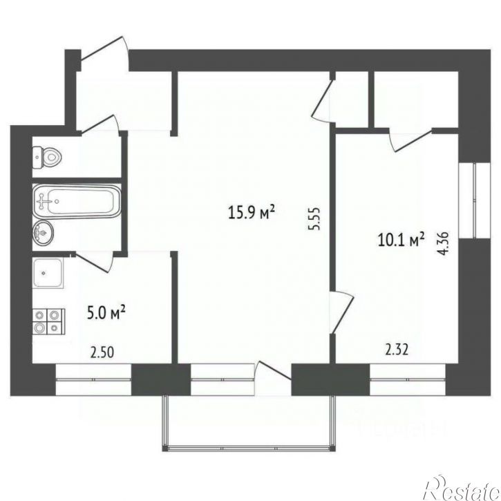 2-комн квартира улица Клубова, 60А,  д. 60А