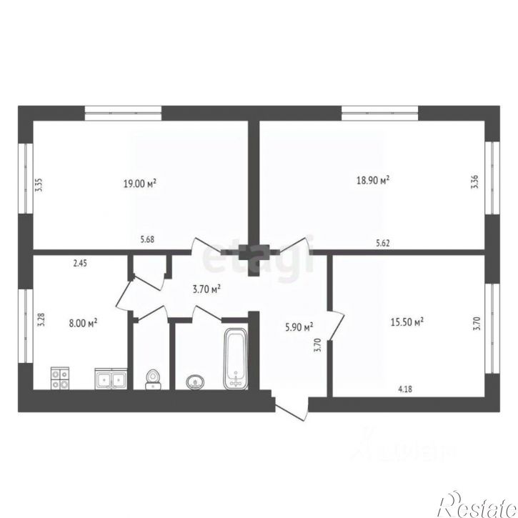 3-комн квартира улица Воровского, 58,  д. 58