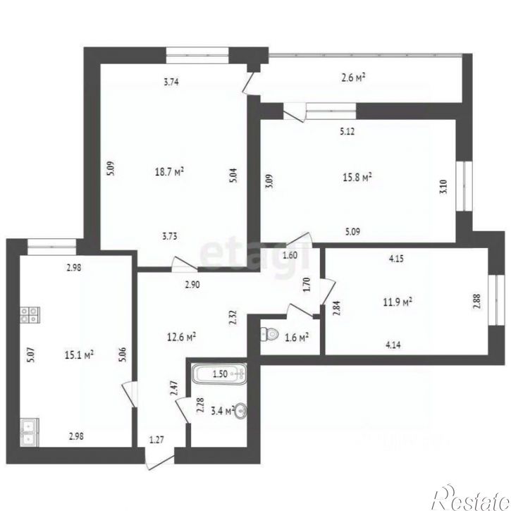 3-комн квартира Усадебная улица, 5А,  д. 5А